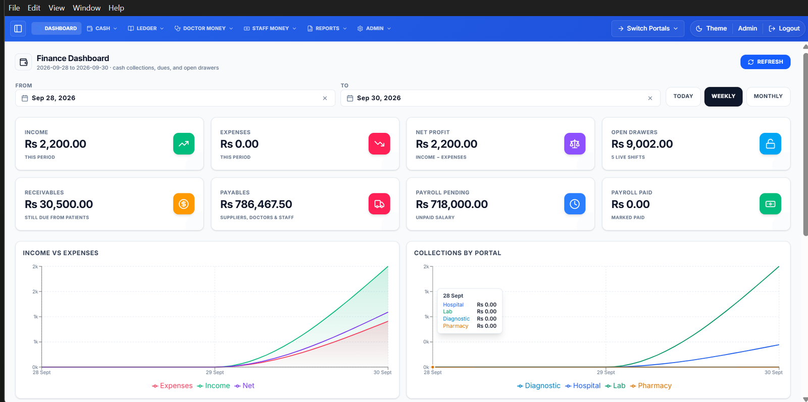 EpicCure Dashboard screenshot
